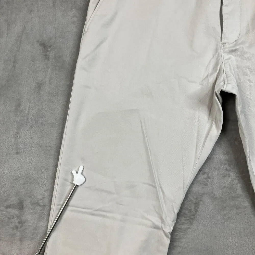 J Crew Chino Pants Mens 36x32 Gray Stone Cotton Stretch Slim Fit Office CO399